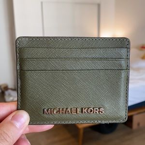 michael kors olive/army green card wallet!